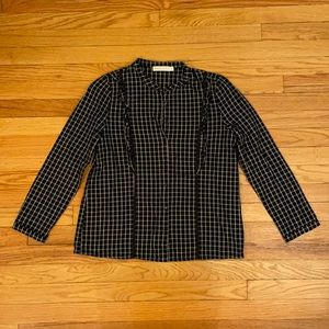 La Petite Étoile Navy Blue Checkered Blouse